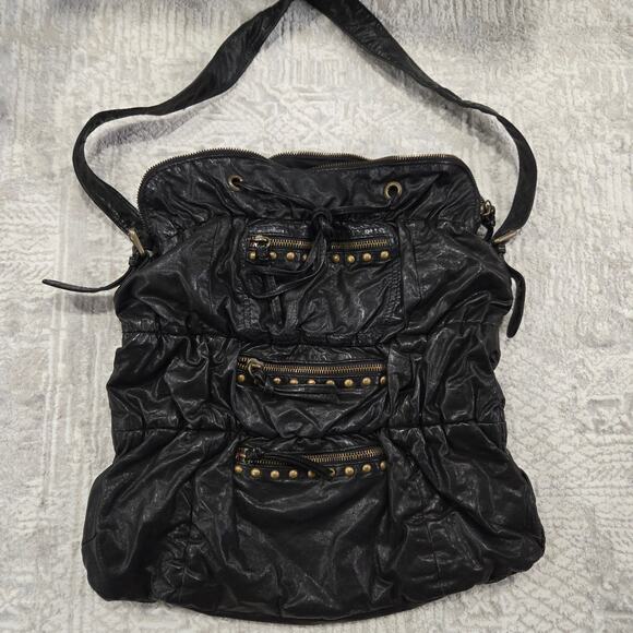 Old Gringo Black Leather Studded Shoulder Bag Large Tote Purse Western Boho - Picture 1 of 8